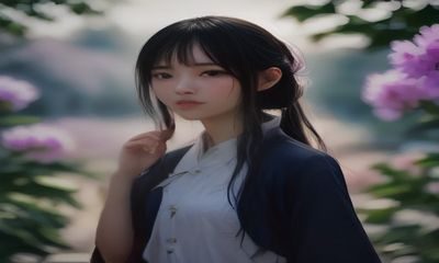 两位女性旅行者在新疆伊犁薰衣草田中欢笑，背景是连绵紫色花海与雪山，一路向西的轻盈自由